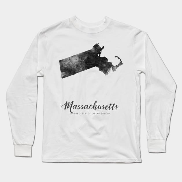 Massachusetts state map Long Sleeve T-Shirt by StudioGrafiikka